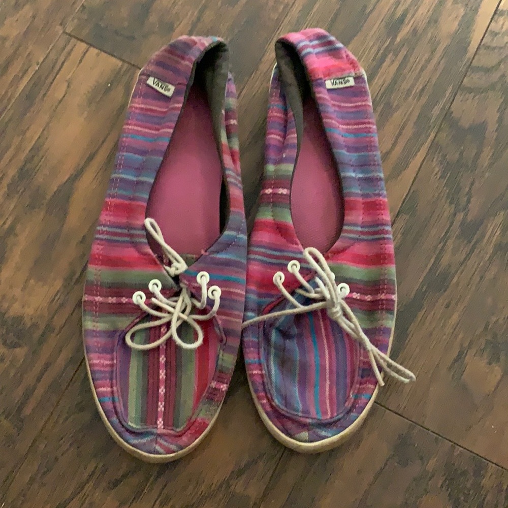 Vans multi color slip ons size 8.5